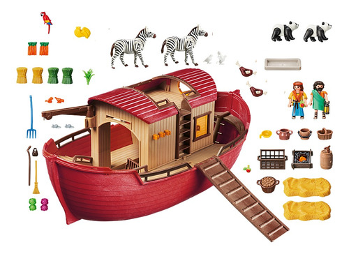 Playmobil 9373 Arca De Noe Animales Cebra Cerdo Oso Barco