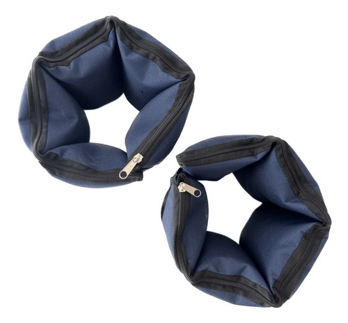 Pesas Tobilleras 5kg C/u Reforzadas El Par Con Peso Gym Azul Oscuro