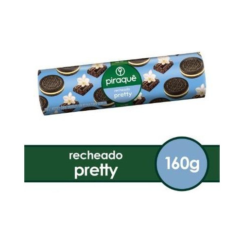 Kit C/60 Biscoitos Bolacha Piraquê Recheado Pretty 160gr