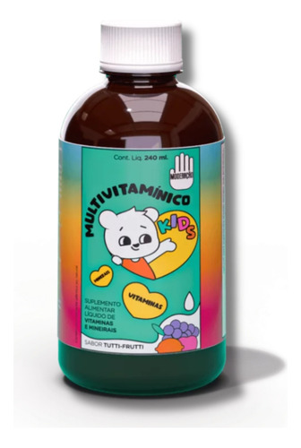 Multivitamínico Infantil 240ml Kids Tutti-frutti - Moderação Sabor Sem Sabor