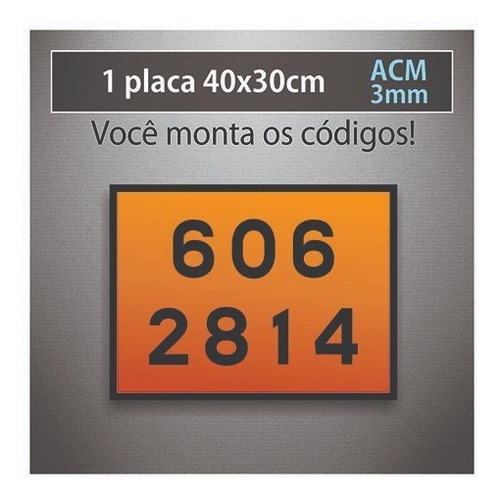 01 Unid Placa Rótulo Risco E Onu - 40x30cm Nbr 7500 Acm 3mm