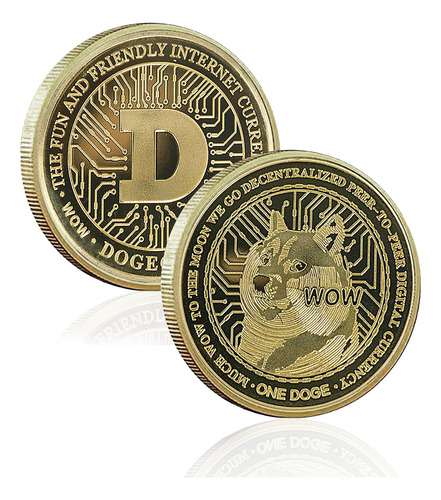 Edición Limitada De Doge Coin Chapada En Moneda Conmemorativ