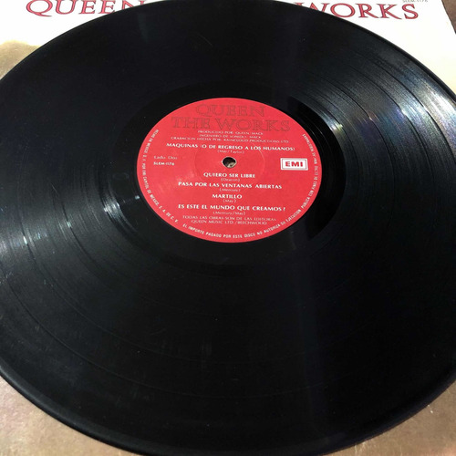 Imagen 3 de 4 de Queen. Disco Lp. The Works 1er. Edición Mexicana, 1984.