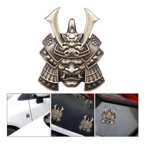 3 Samurai Metal Car Sticker Japonés Samurai Decal Devil