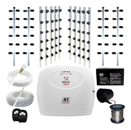 Kit Cerca Elétrica Jfl Ecr 18 40 Metros Big Haste Meia Lua 110v/220v