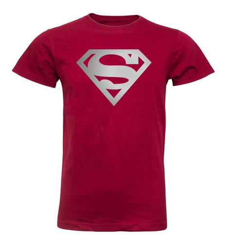 Polera De Hombre Liga De La Justicia Superman Silueta Escudo