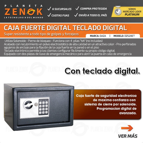 Caja Fuerte De Seguridad Digital Pared Piso Bloqueo Llaves