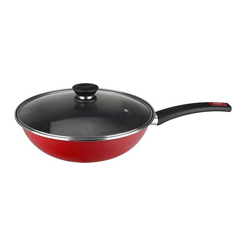 Wok Con Tapa 30 Cm Magefesa Coral - Rojo