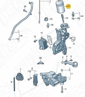 Amarok Turbo Diesel 2011-2015 Original Filtro Óleo Motor