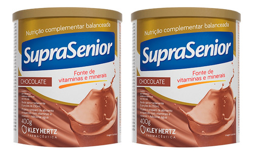 2x Supra Senior Fonte De Vitaminas Minerais 400g Chocolate