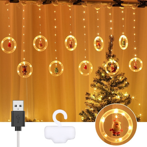 Luces Navideñas 10 Aros Led 3m Con Muñequitos - Navidad