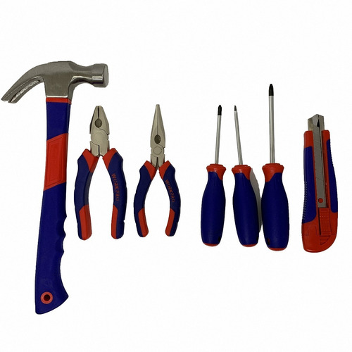 Set Kit Juego Herramientas 7 Pzas Workpro Martillo Pinza