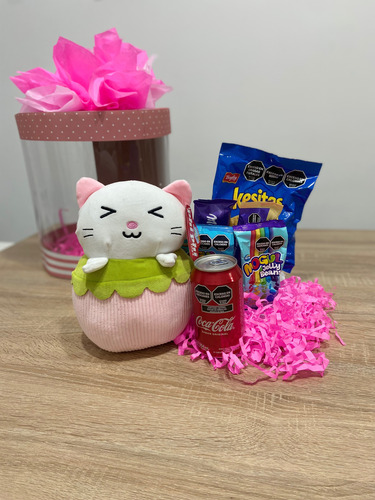 Caja De Regalo Sorpresa Premium | Peluche, Dulces Y Bebida