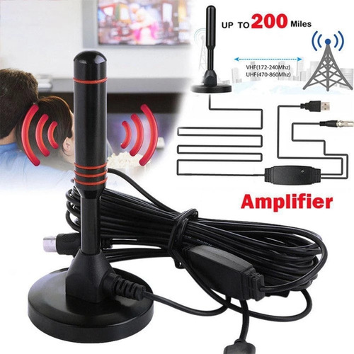 Imagen 1 de 8 de Antena De Tv Digital Amplificada Ultra Hdtv 200 Millas