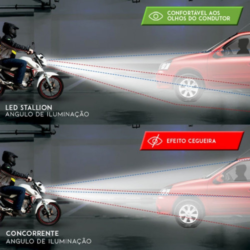Lampada Led H4 Stallion Efeito Xenon Carro Moto 8000k Farol H4 Branco Branco-quente