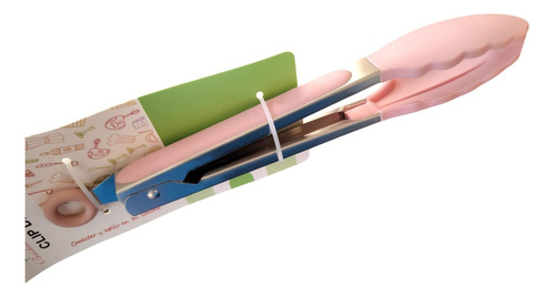 Pinzas Para Cocina / Silicona Y Acero Inoxidable / Rosa Coral Claro