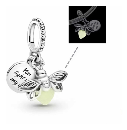 Charm Evangeline Brilla En Oscuridad  Plata S925