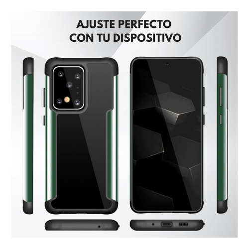 Funda Para Galaxy A50 Con Mica Varios Modelos Antigolpes Dorado Metal Color