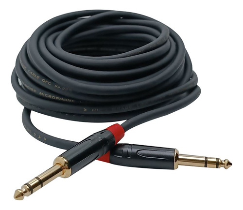Cable De Audio Plug A Plug 1/4 6.3mm Estereo 10 Metros 
