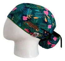 Comprar Gorro Quirúrgico Flores Y Leopardos  Antifluido + Lanyard 