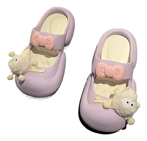 Chanclas De Niña Con Bonitos Accesorios De Peluche Aa