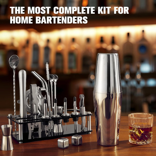 Juego De Cócteles Para Bar Pub Cocktail Shaker Set 23 Piezas
