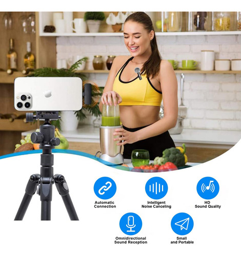 Micrófono Inalámbrico Para Celular,plug & Play,2pcs