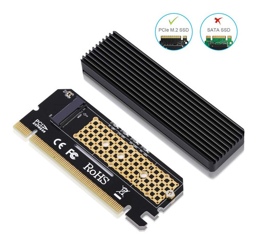 Tarjeta Adaptador Ssd M.2 Nvme Pcie + Disipador En Aluminio