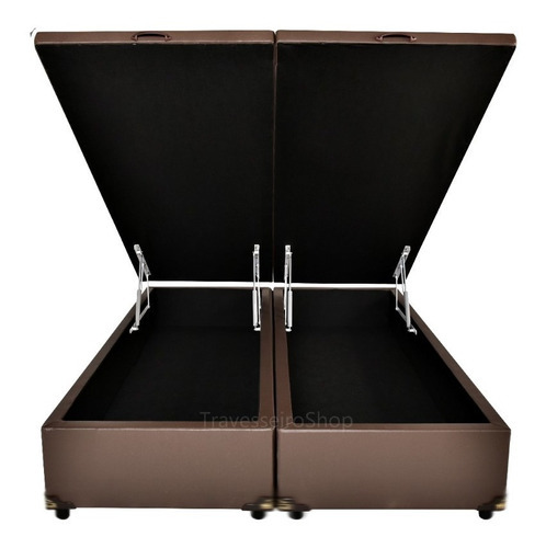 Cama Box Baú Casal King Size 1.93x203 Bipartida Reforçada