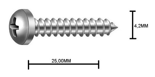 Parafuso A A Inox Pan Philips 4,2 X 25 Panela  15 Pecas 