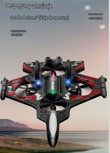 Dron Avión De Combate Con Control Remoto Antigolpes V33 Rojo