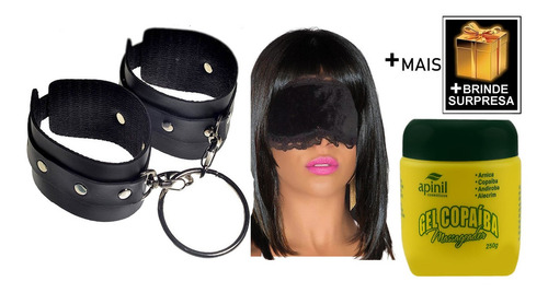 Imagem 1 de 10 de Kit Tapa Olhos, Algemas Top, Gel De Massagem, 2 Brindes