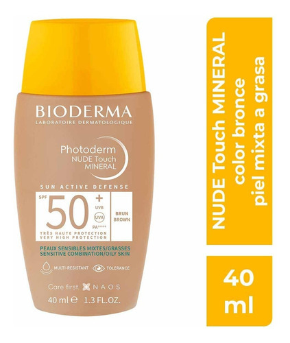 Bioderma Photoderm Nude Touch Mineral Fps50+ Tono Bronce