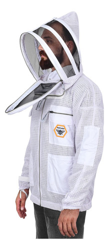 Chaqueta Bee Proof Para Apicultura, Talle L, Color Blanco
