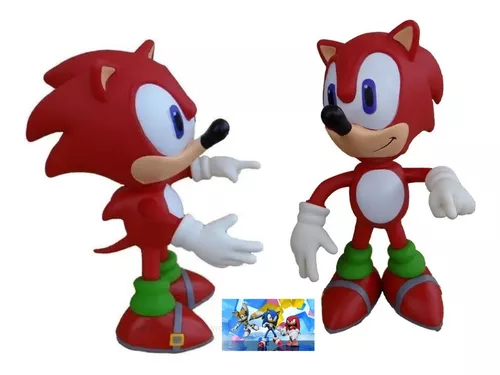 Boneco Vinil Super Sonic Vermelho Knuckles Articulado