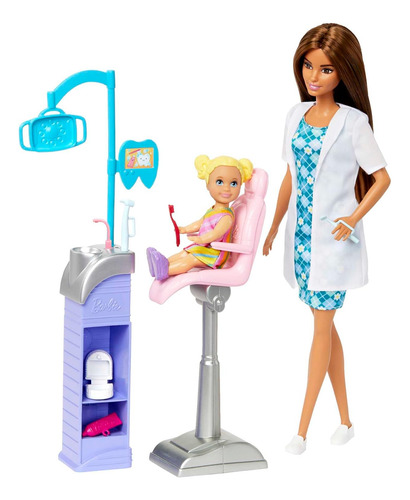Barbie Careers - Muñeca Y Juego De Dentista Con Accesorios,