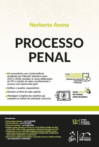 Processo Penal, De Norberto Avena. Editora Método Em Português