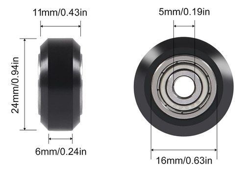 4 Ruedas De Pom Para Impresoras 3d Con Rodamiento 625czz