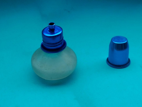 Meonli: Mechero Miniatura De Vidrio Y Metal Azul