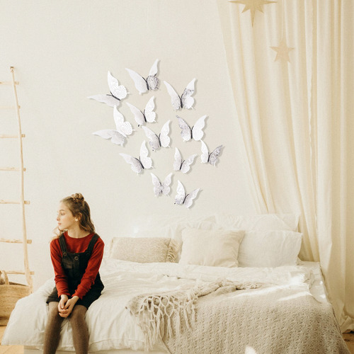 12 Pegatinas De Pared Con Mariposas En 3d Para Decoración Ar