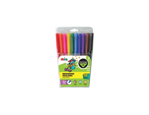 Marcadores De Colores Escolares Pizzini X 10 Fino - 8010