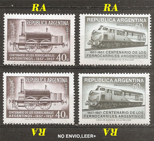 Argentina Gj 1084/5 Filigranas 577+ Ae 47 A 1957 Ferrocarril