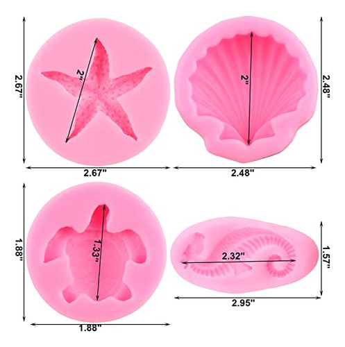 Mujiang Sea Turtle Silicone Molds Seashell Fondant Mold Star