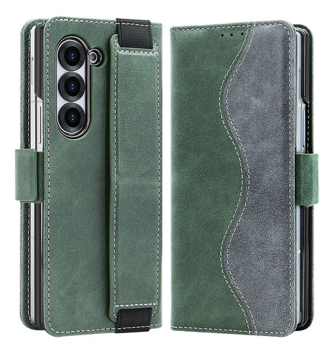 Funda De Piel Con Ranura Para Tarjetas Y Tapa Para Samsung Fold 5 6