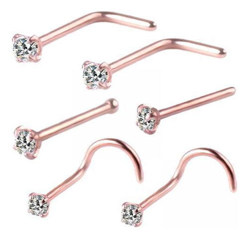 3 X 6x Pernos De Nariz, Anillos De Nariz De