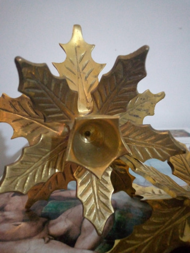 Imagen 3 de 4 de Porta Velas O Candelabro Dos Unidades Bronce 15cm