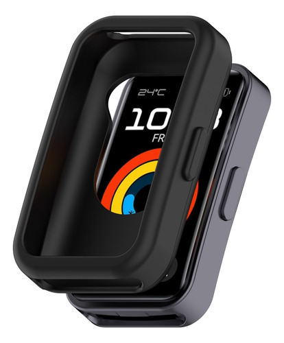 Funda De Reloj De Silicona Negra Para Huawei Band 9/9 Nfc/8/