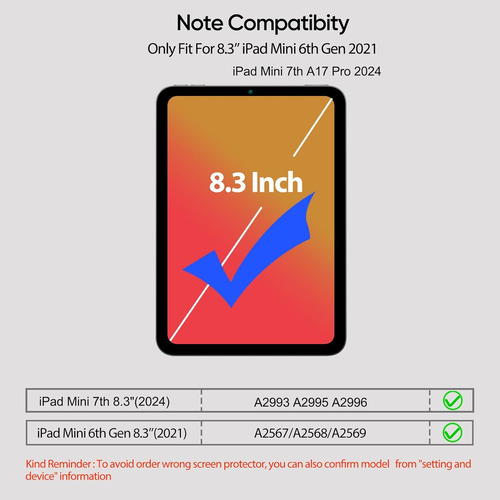 Protector De Pantalla Para iPad Mini 6 Y 7 Magnetico