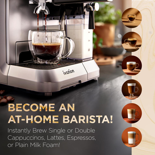 Máquina De Café Expresso E Cappuccino Ivation Com Batedor De
