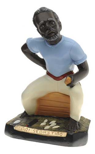Imagem Preto Velho Pai Sebastião 30 Cm Gesso Resinado